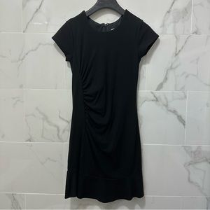 Little black mini flounce dress